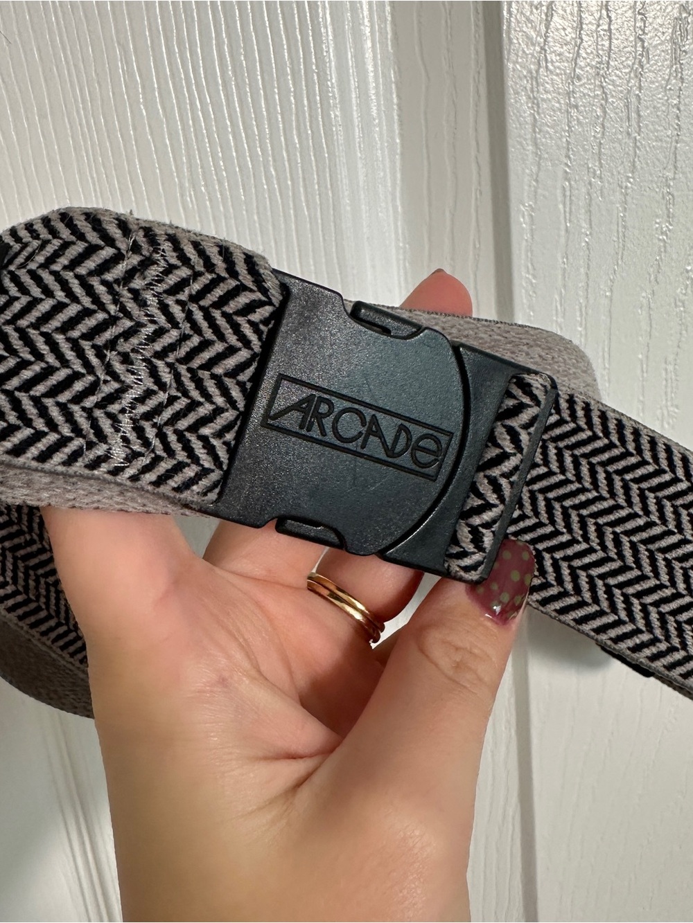 Arcade Black and Gray Herringbone Web Belt